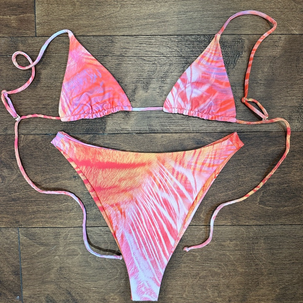 Skatie Pink and Orange Bikini - Picture 3 of 3